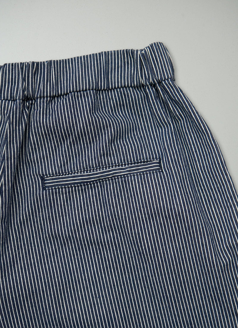 Reworn Indigo Stripe Cotton Pants Size 10 (1370) | Multi