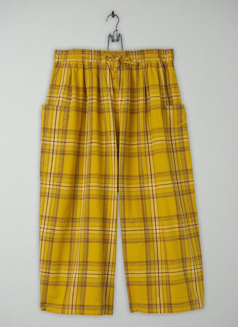 Reworn Cotton Check Culottes Size S (1715) | Multi