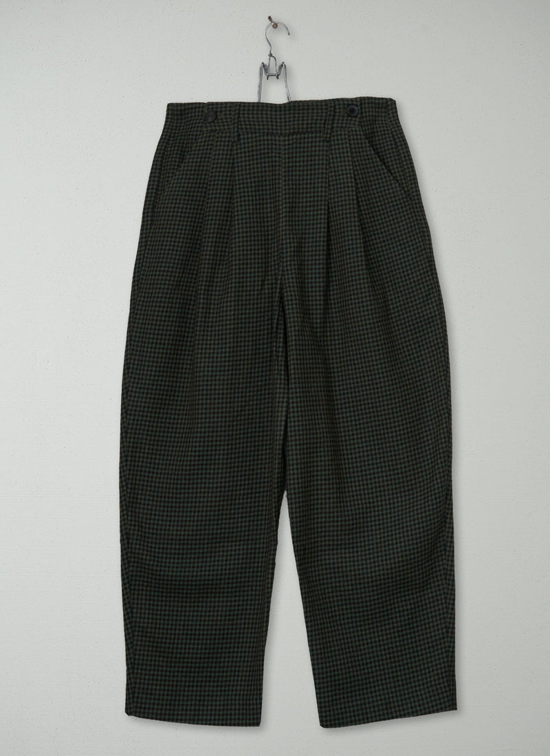 Reworn Check Cotton Wool Trousers Size 16 (1579) | Multi