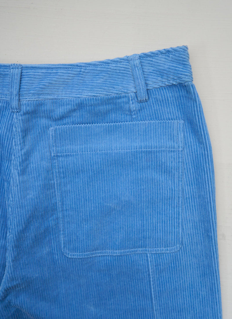 Reworn Organic Cord Pants Size 4 (1427) | Woad