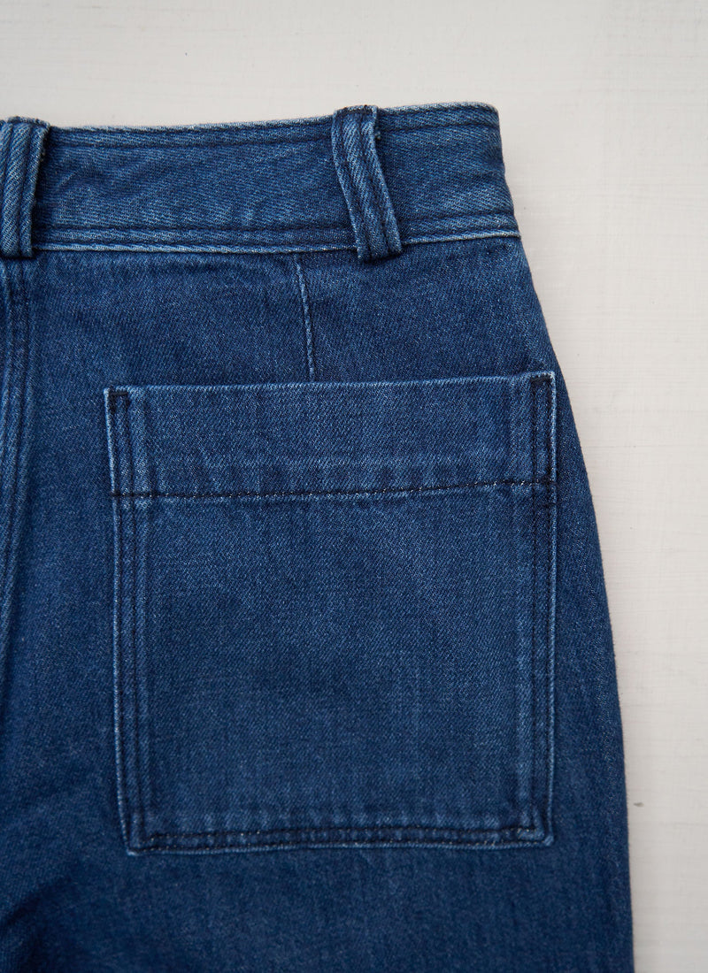 Reworn Denim Kick Flare Trousers Size 8 (1583) | Indigo