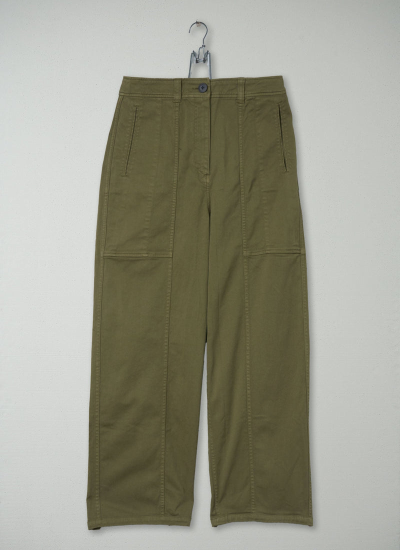 Reworn Panelled Cotton Twill Pants Size 4 (1428) | Oil Cloth