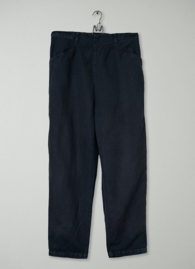 Reworn Alix Cotton Linen Pants Size S (1466) | Slate