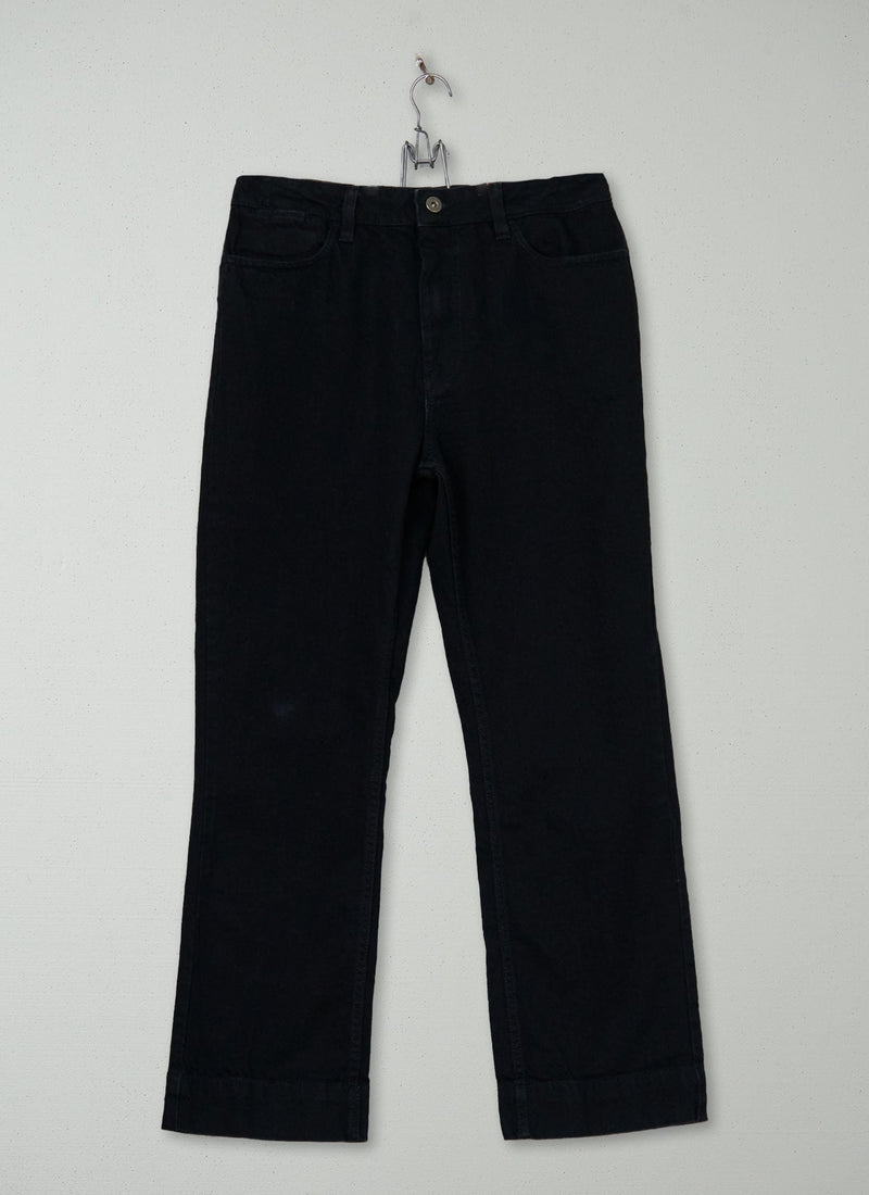 Reworn Denim Slim Trousers Size 12 (1634) | Black