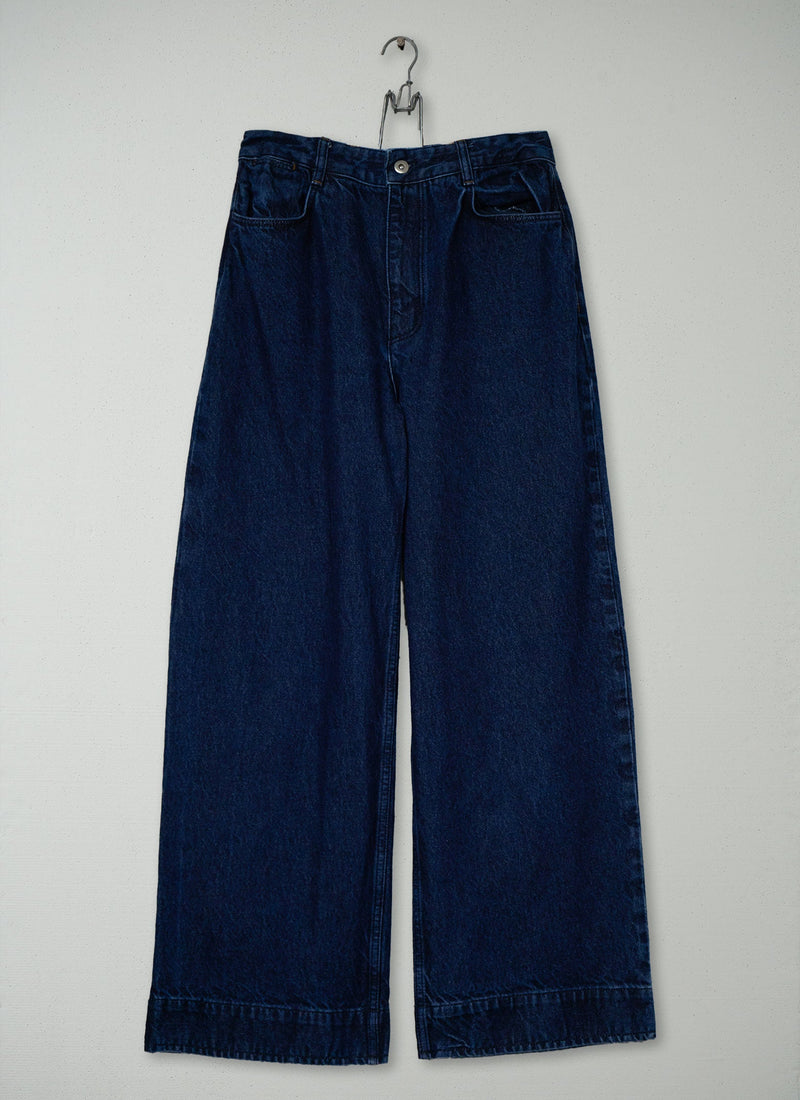 Reworn Wide Leg Denim Pants Size 10 (1416) | Indigo