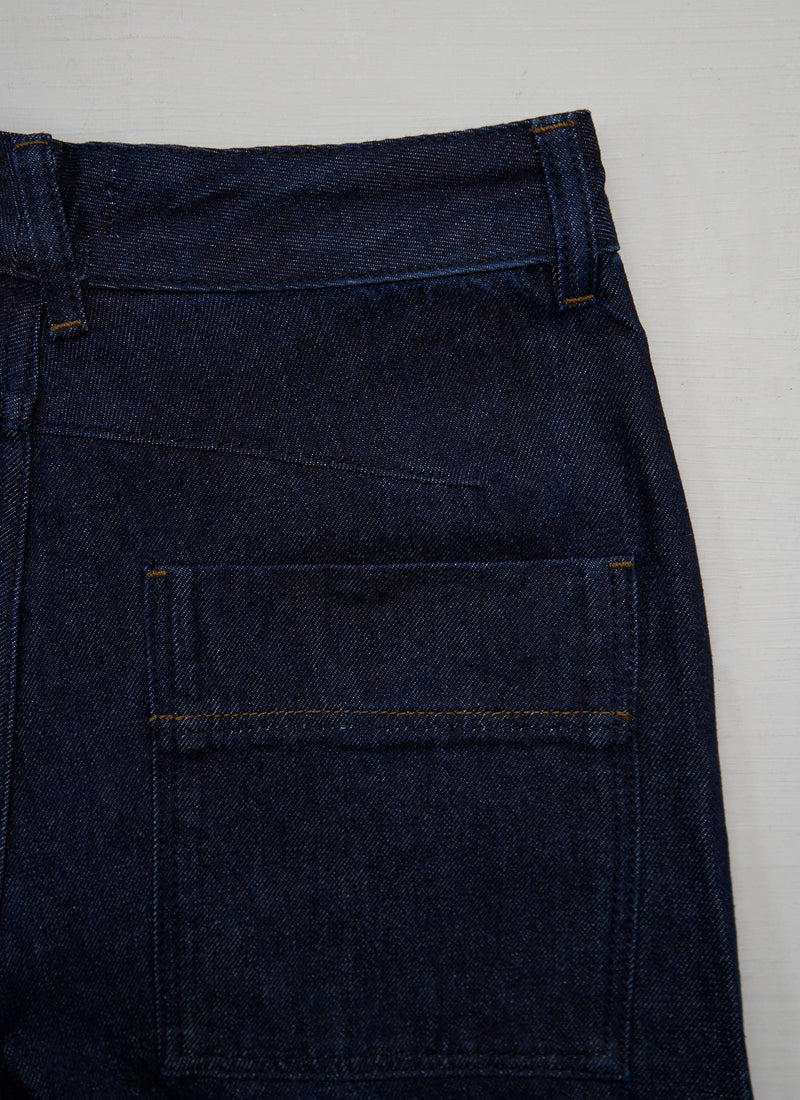 Reworn Wide Leg Denim Pants Size 12 (1407) | Indigo