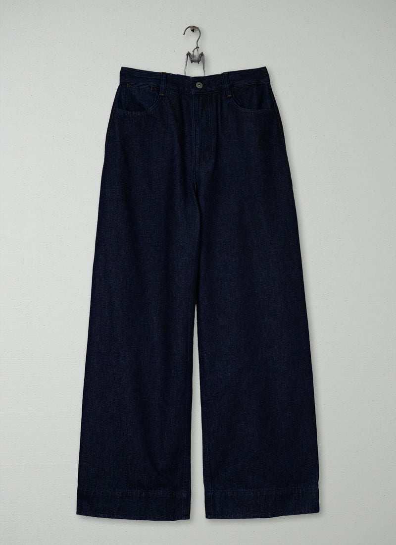 Reworn Wide Leg Denim Pants Size 12 (1407) | Indigo