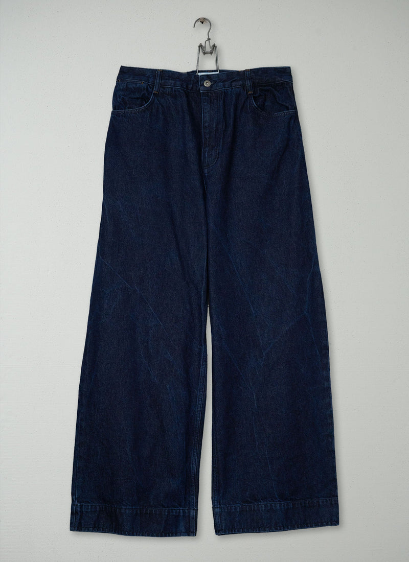 Reworn Wide Leg Denim Pants Size 14 (1391) | Indigo