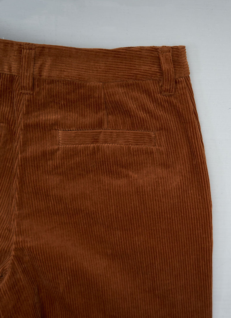 Reworn Wide Straight Cord Pants Size 10 (1429) | Burnt Sienna