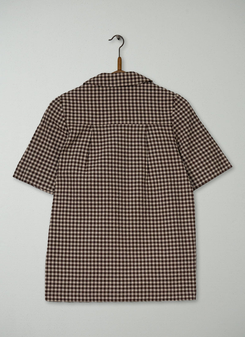 Reworn Gingham Seersucker Shirt Size XXS (1128) | Multi