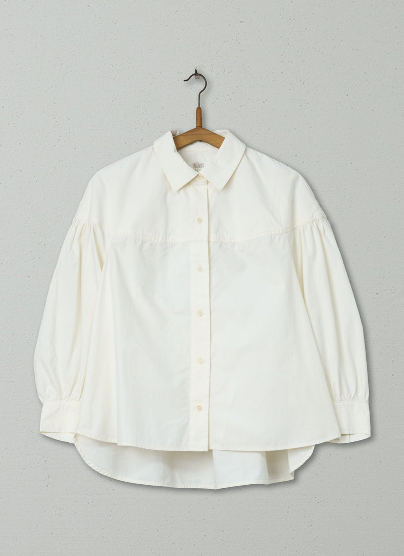 Reworn Cotton Poplin Yoke Shirt Size 8 (1226) | White