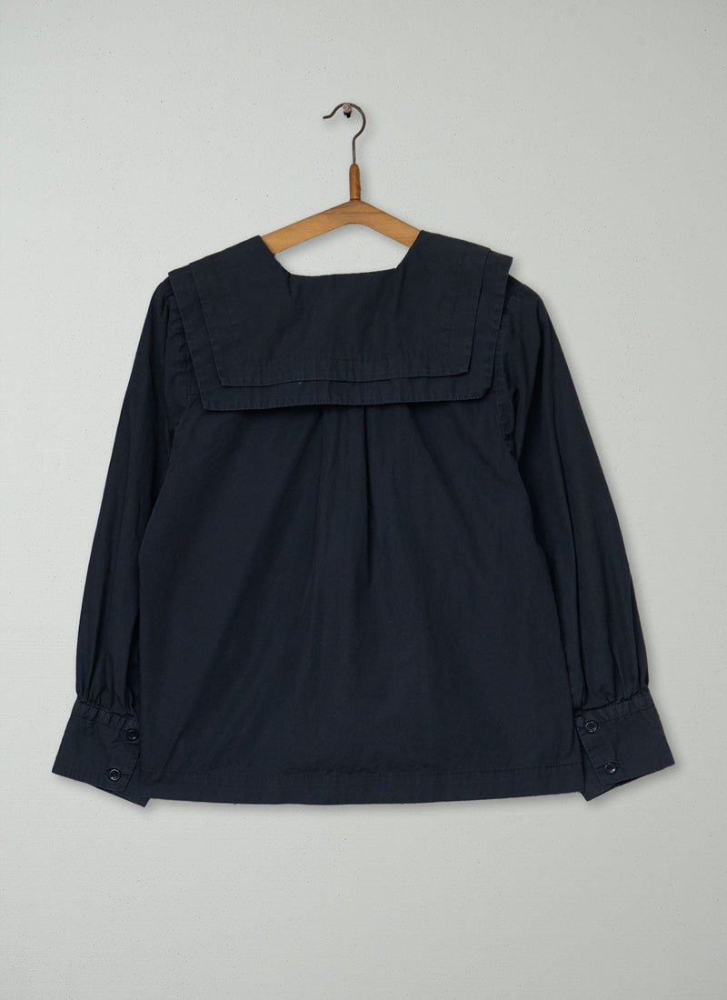 Reworn Square Collar Shirt Size 8 (1059) | Navy