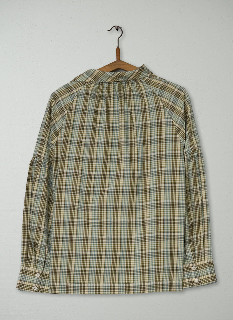 Reworn Tie Neck Cotton Shirt Size 14 (859) | Multi