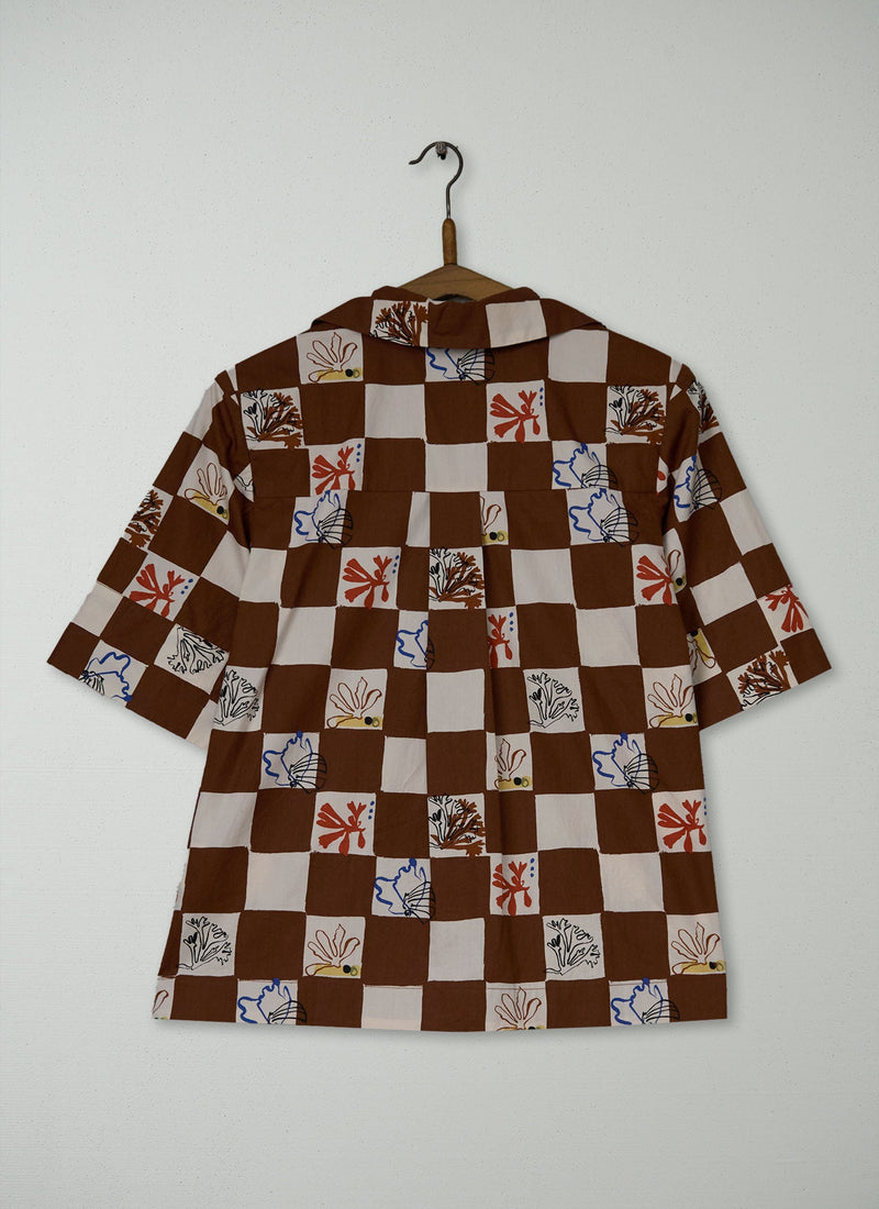 Reworn Coral Print Shirt Size XS (1217) | Multi