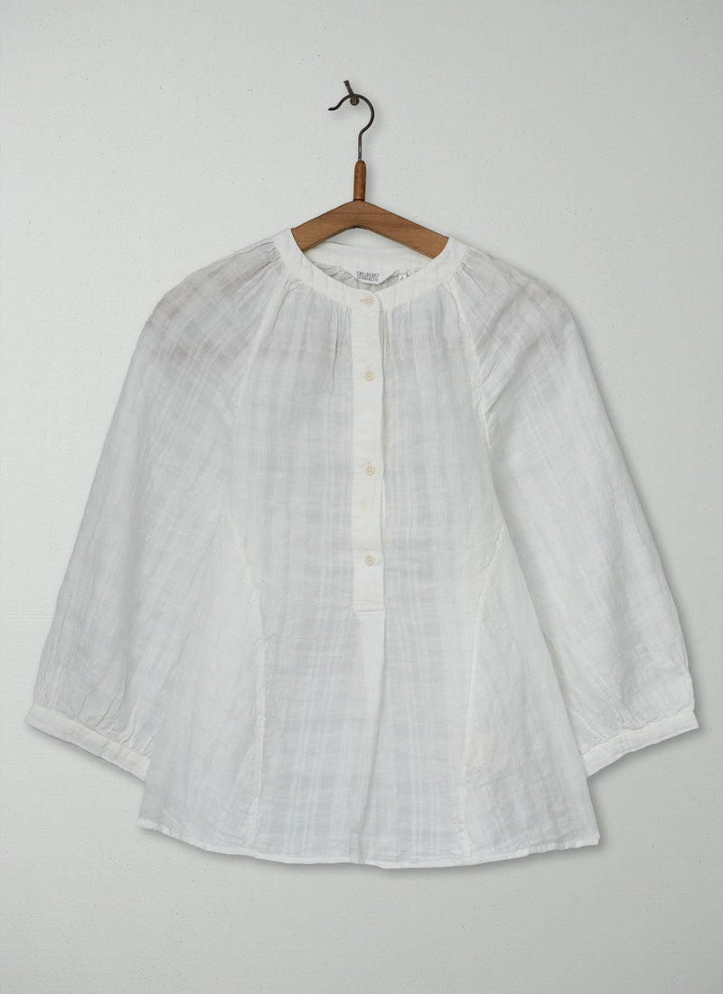 Reworn Cotton Linen Tops Size XXSXS (1159) | White