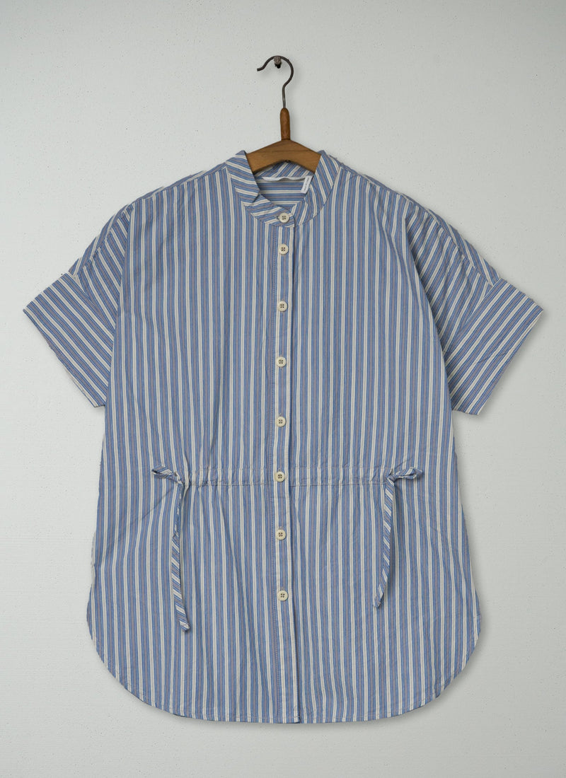 Reworn Stripe Poplin Gathered Shirt Size XXS (1209) | Multi