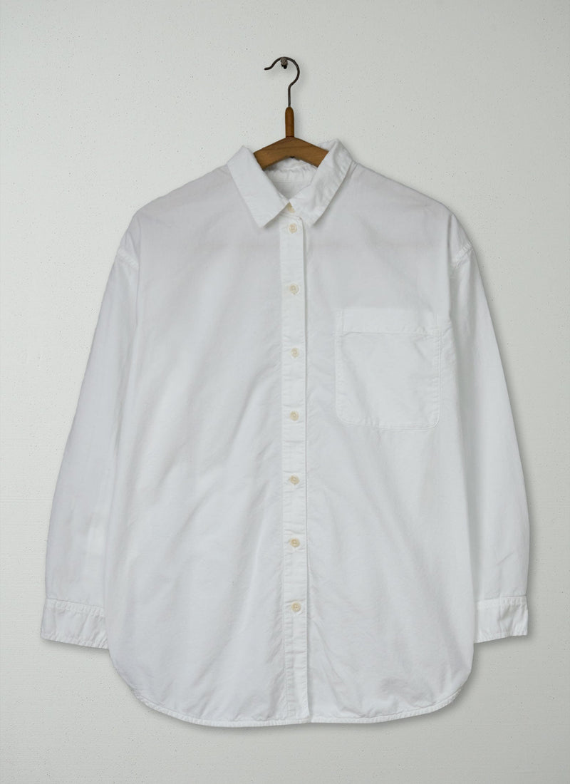 Reworn Cotton Oxford Oversized Shirt Size XXS (1257) | White