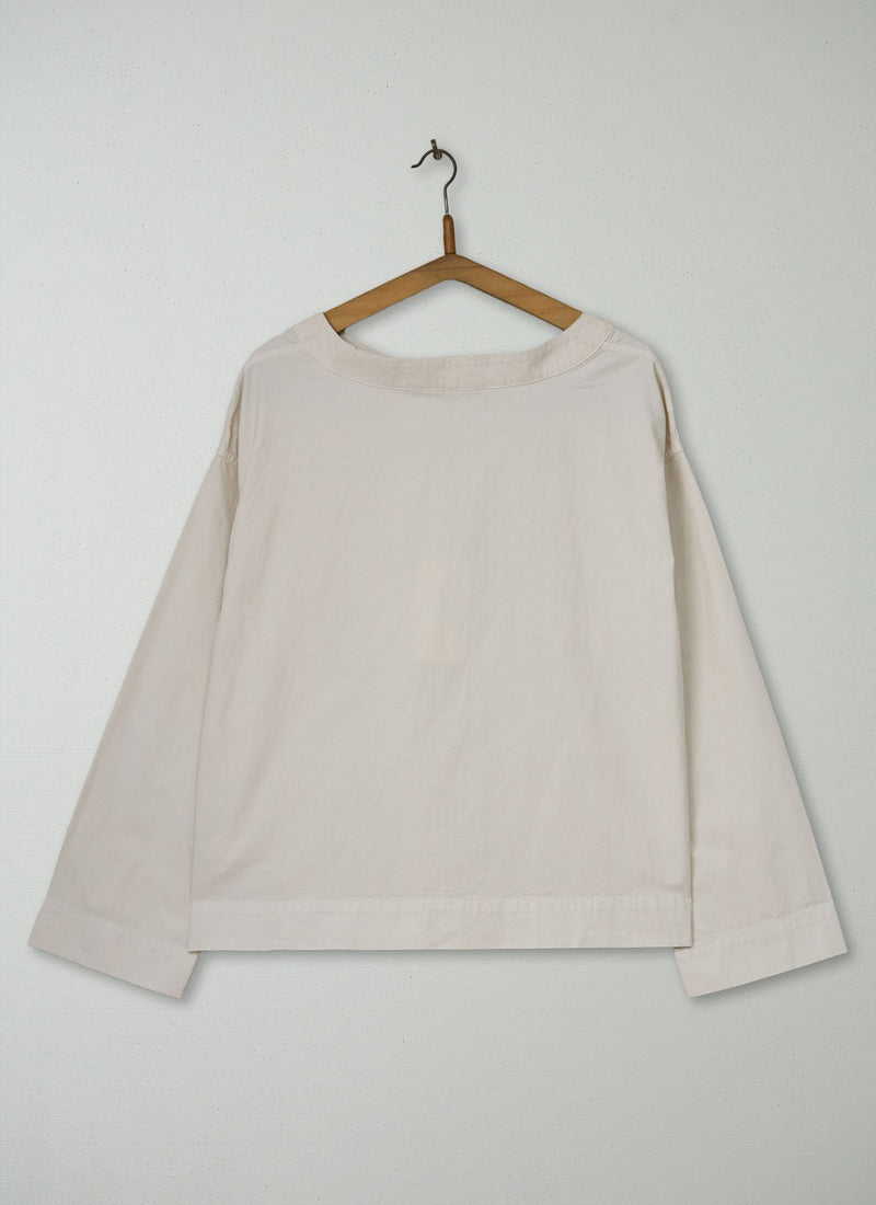 Reworn Cotton Linen Smock Top Size M (1132) | Ecru