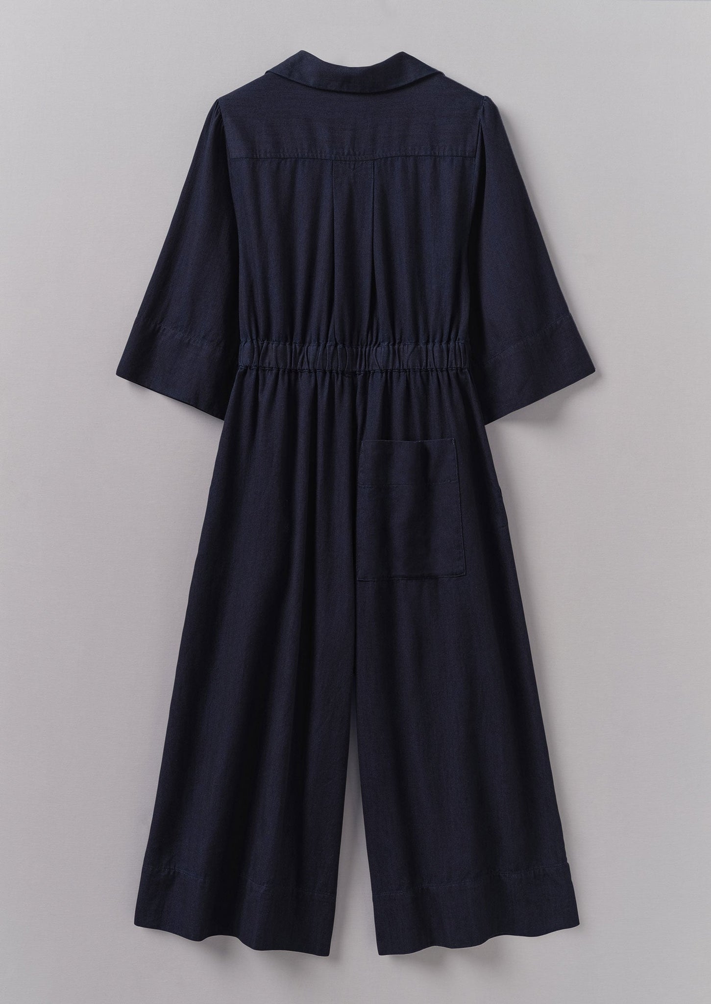 Indigo Twill Culotte Jumpsuit | Indigo