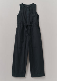 Cotton Linen Wide Leg Jumpsuit | Smalt | TOAST