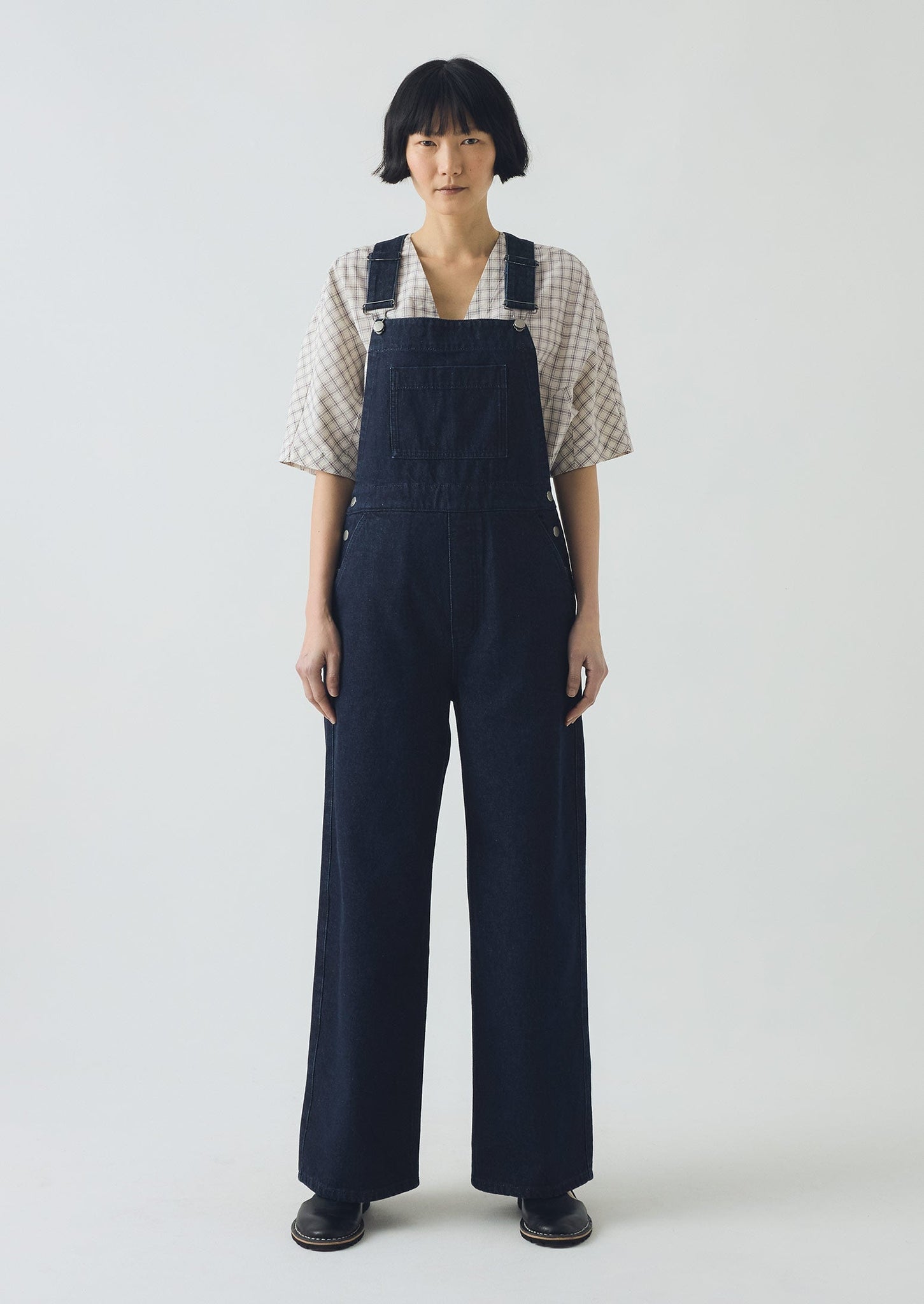 Patch Pocket Denim Dungarees | Indigo