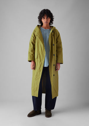 Hooded Waxed Cotton Parka | Seaweed