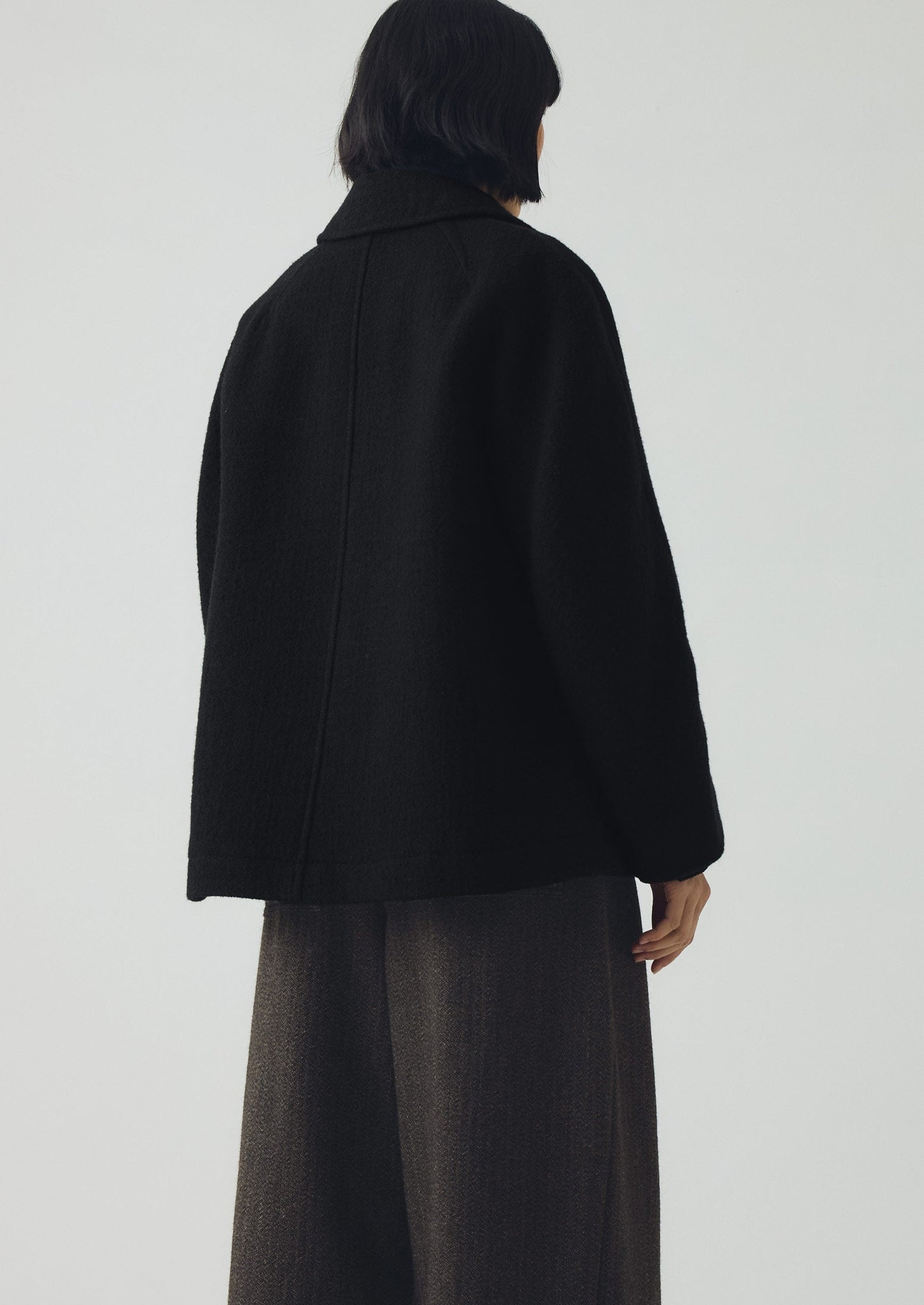 Boiled Wool Textured Short Coat | Indigo | TOAST