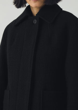 Boiled Wool Textured Short Coat | Indigo | TOAST