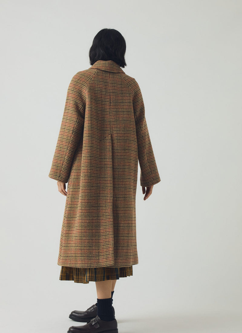 Frankie Vibrant Check Raglan Coat | Umber Multi