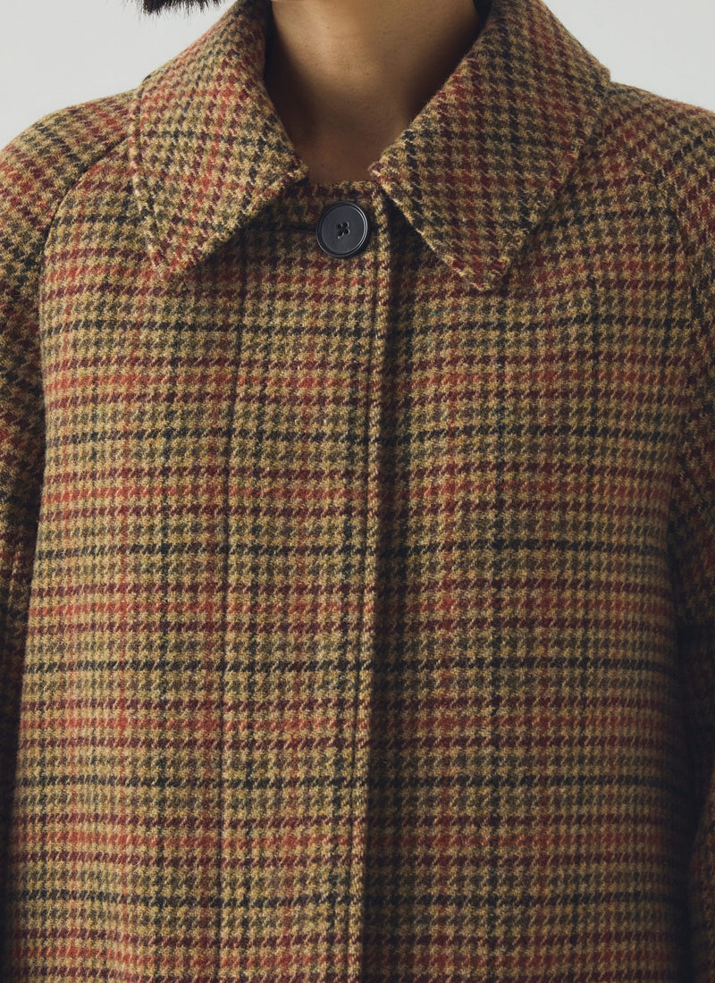 Frankie Vibrant Check Raglan Coat | Umber Multi