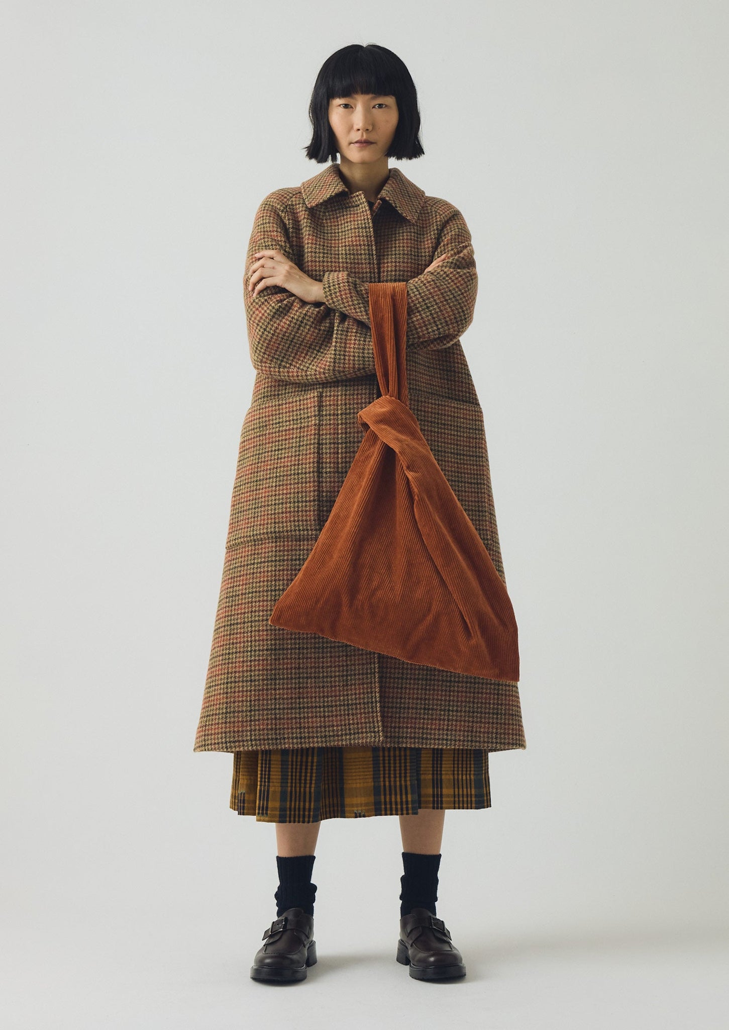 Frankie Vibrant Check Raglan Coat | Umber Multi