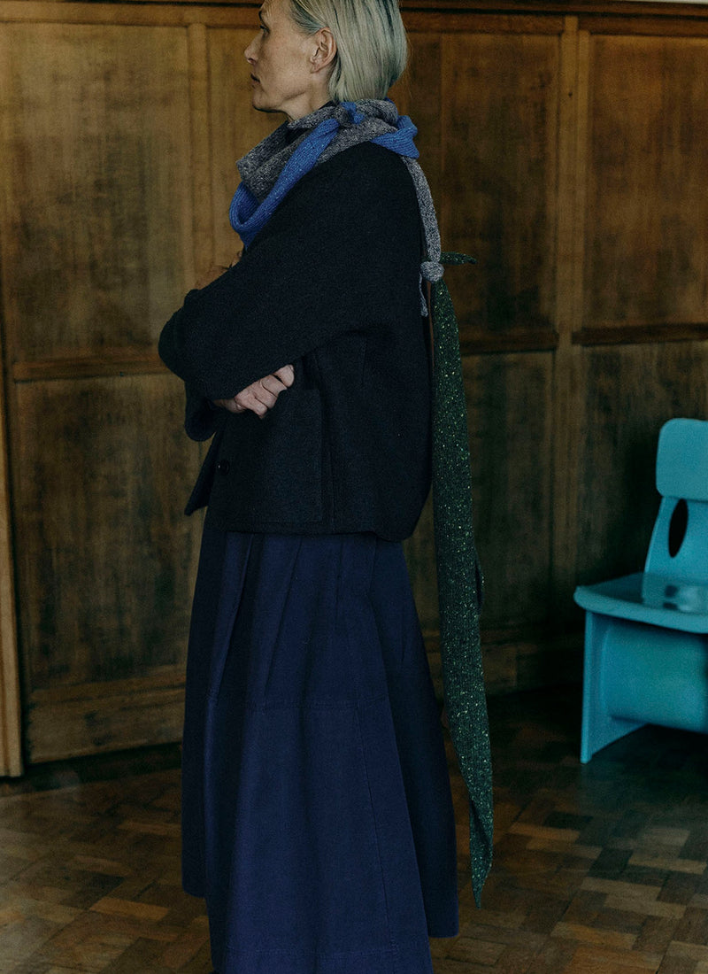 Boiled Wool Short Coat | Dark Olive