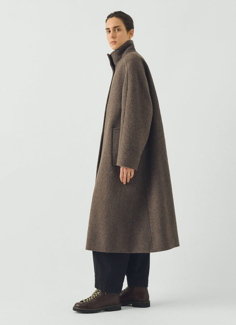 Boiled Wool Cocoon Coat | Mole