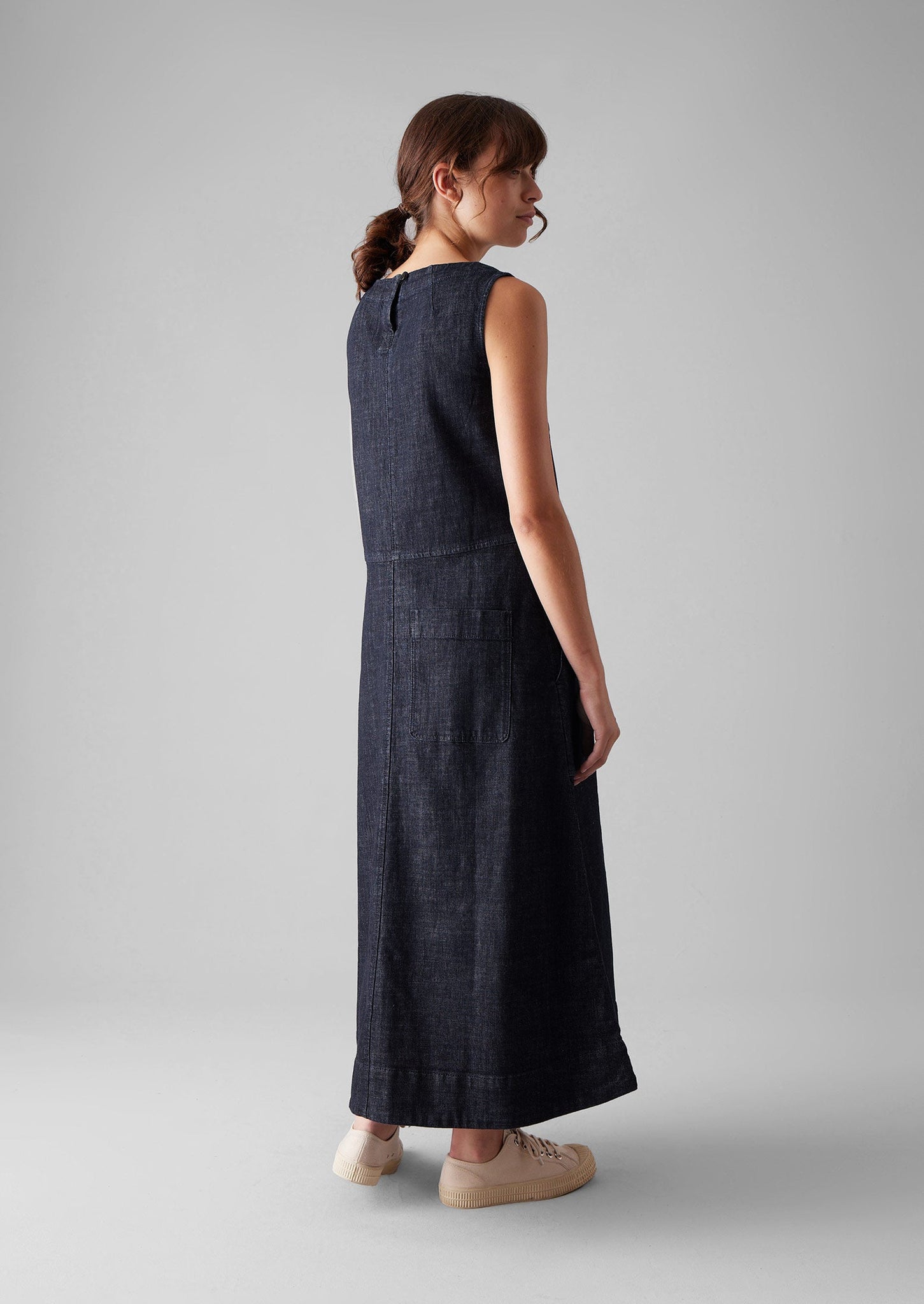 Panelled Organic Indigo Denim Dress | Indigo