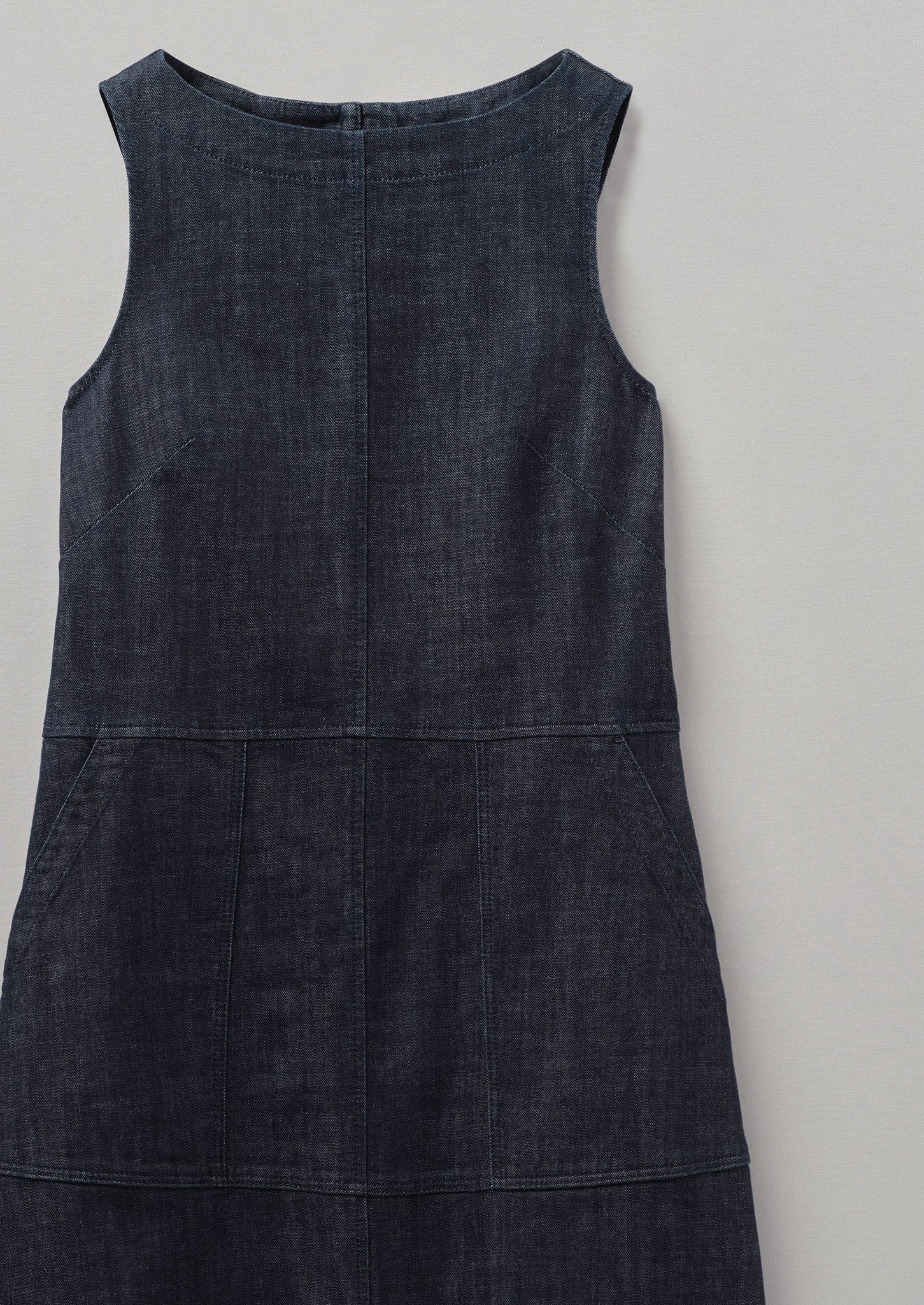 Panelled Organic Indigo Denim Dress | Indigo