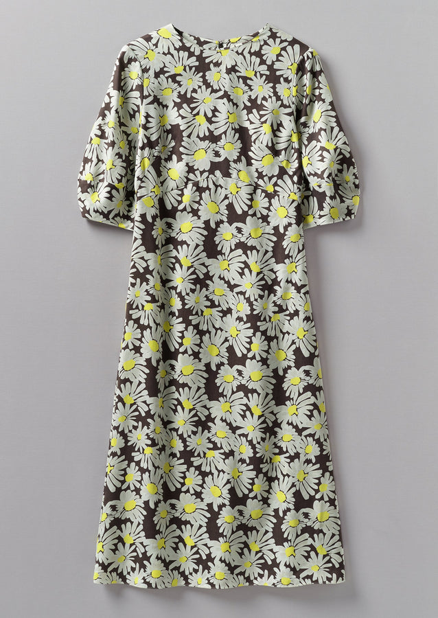 Rounded Sleeve Painted Daisy Dress | Billi Flower Yellow