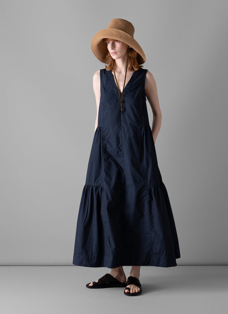 Tiered Cotton Poplin Dress | Liquorice