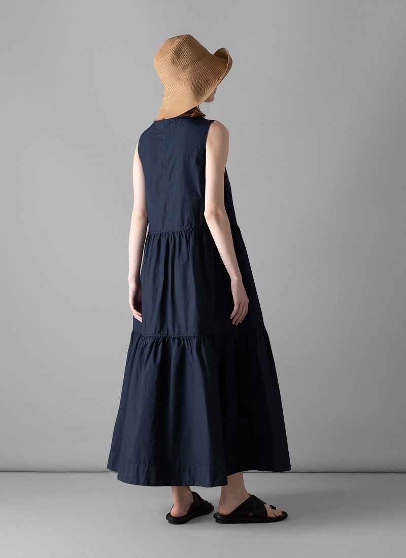 Tiered Cotton Poplin Dress | Liquorice