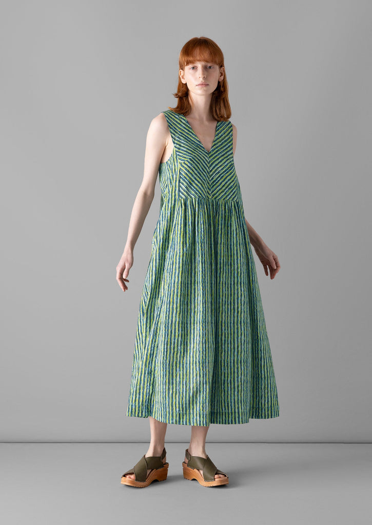 Stripe Block Print Cotton Dress | Greengage | TOAST