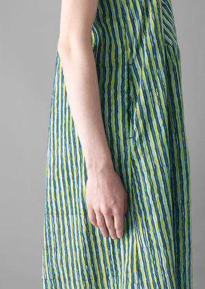 Stripe Block Print Cotton Dress | Greengage
