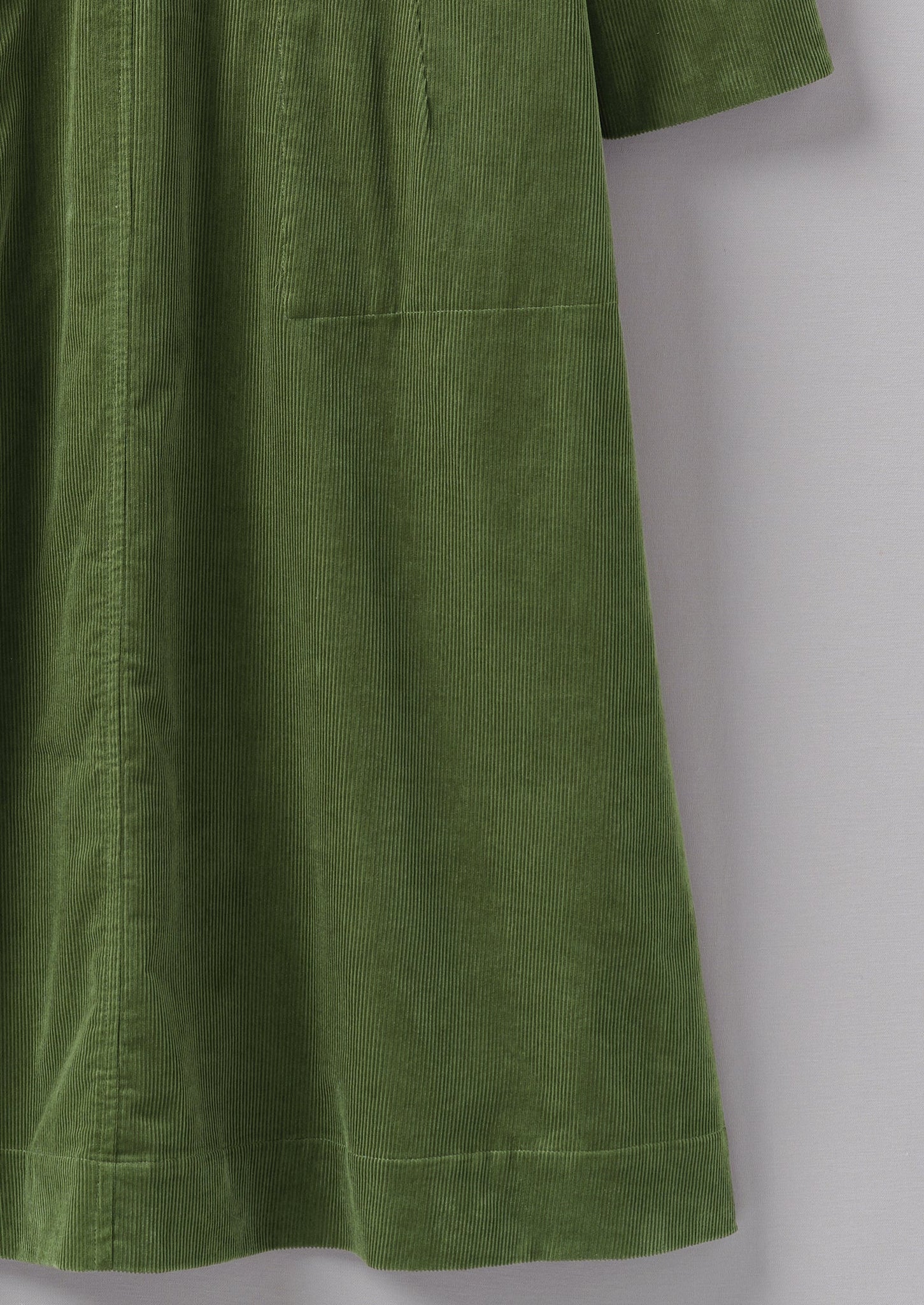 Open Collar Needlecord Shirt Dress | Propagator Green