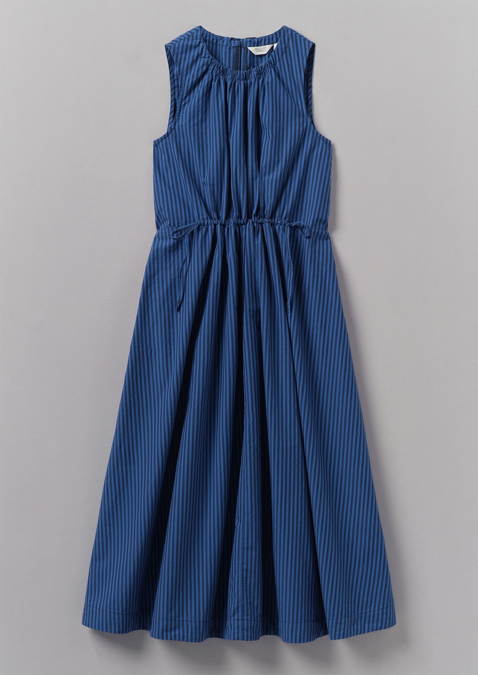 Cotton Poplin Stripe Dress | Celtic Blue | TOAST