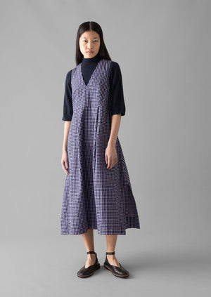 Cotton Gingham Seersucker Dress | Lilac