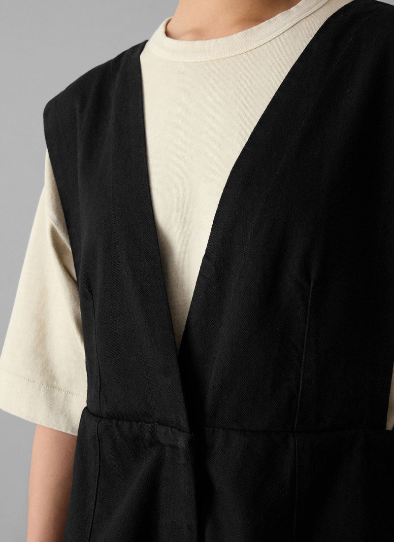 black denim pinafore dress Black Denim Overall Pinafore Dress