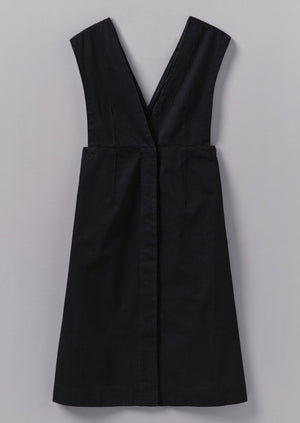 Organic Denim Pinafore Dress | Black