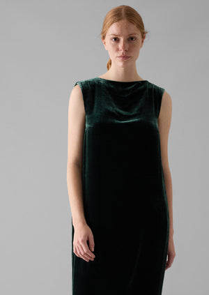 Fluid Silk Velvet Dress | Onyx