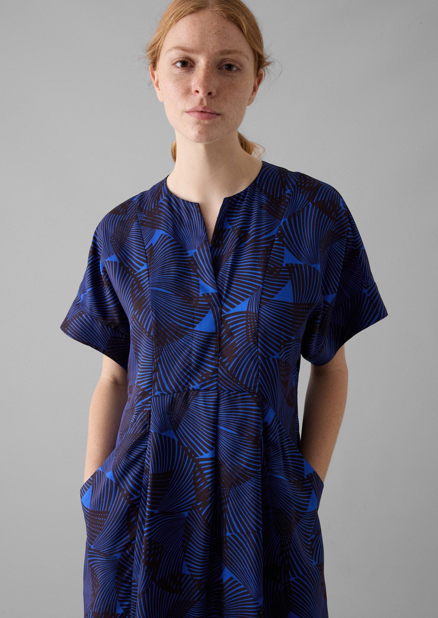 Bryn Reverb Print Dress | Brilliant Blue