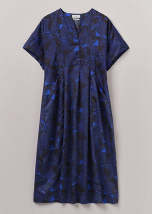 Bryn Reverb Print Dress | Brilliant Blue