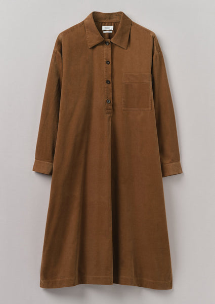 Organic Needlecord Shirt Dress | Brown Anise | TOAST