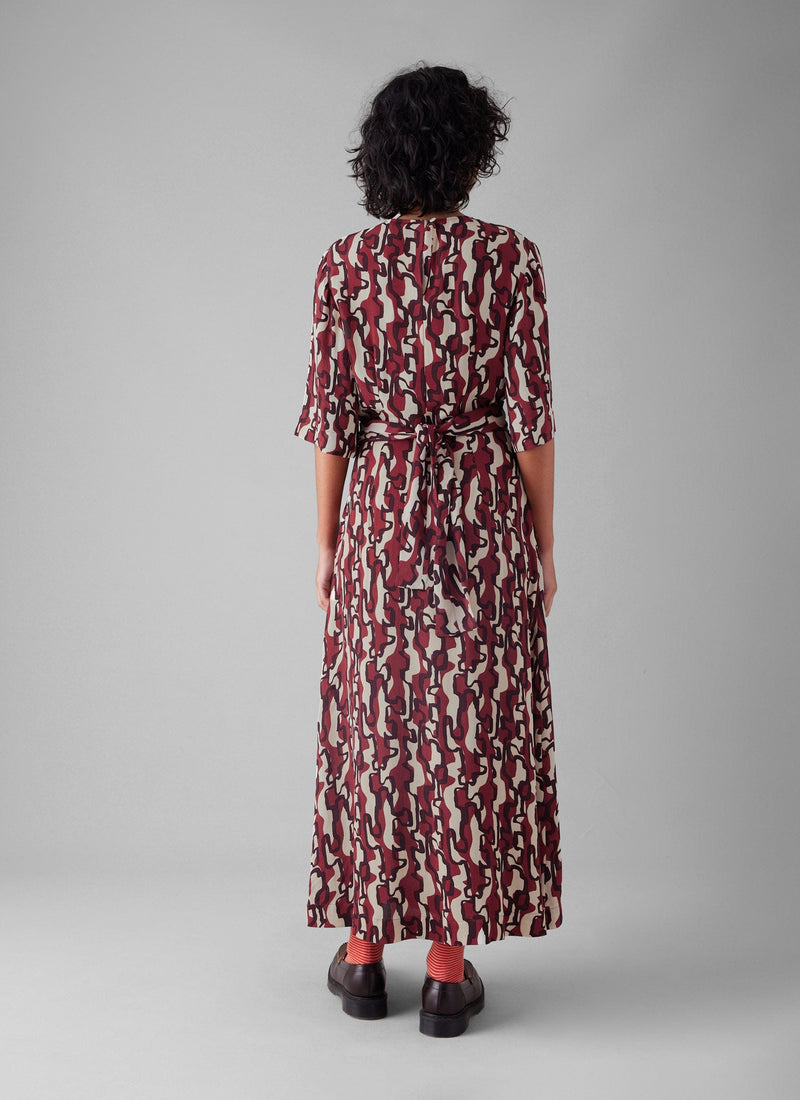 print tie dress Slow Burn Leopard Dress